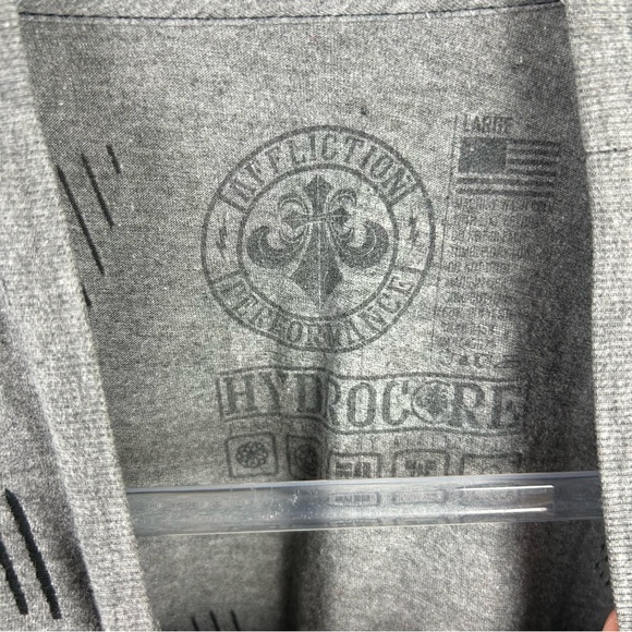 Affliction Men's T-shirt short sleeve performance gray crewneck size: L - Picture 7 of 8